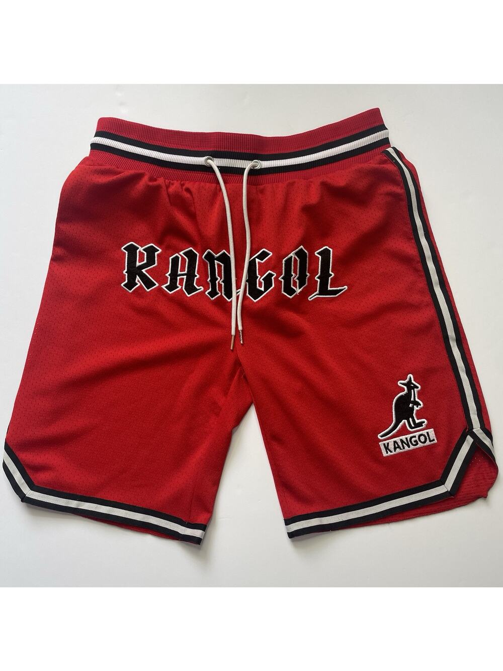 Men’s Basketball Shorts Kangol Mesh Gym Large Red Stitched